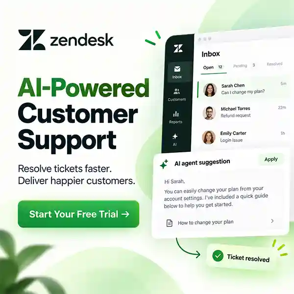 Zendesk: AI-powered customer support. Resolve tickets faster — start your free trial