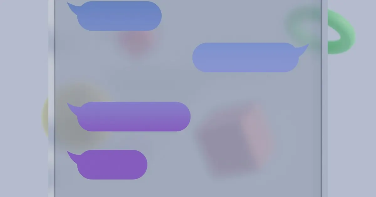 Abstract 3D rendering of colorful chat message bubbles